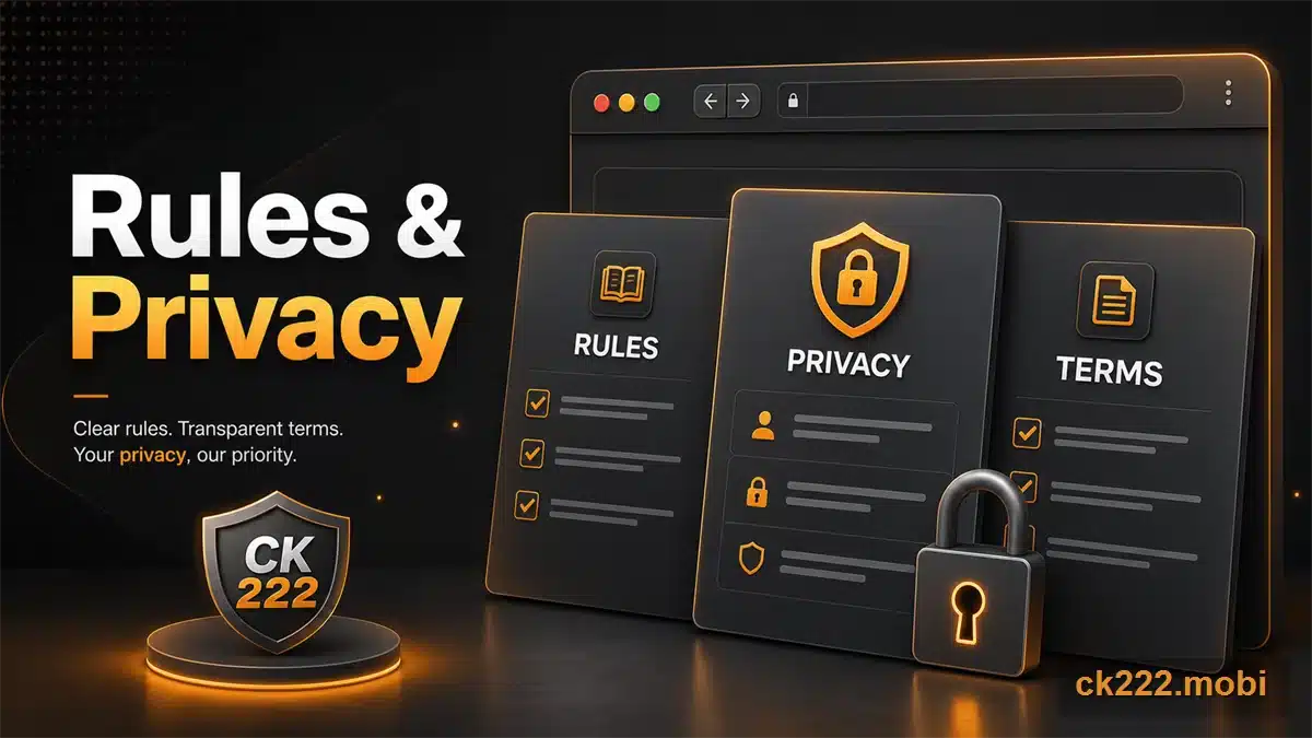 CK222 rules and privacy information illustration